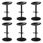 Tabouret de bar pivotant et réglable en cuir noir moderne