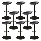 Tabouret de bar pivotant et réglable en cuir noir moderne