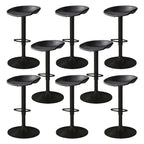 Tabouret de bar pivotant et réglable en cuir noir moderne