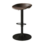 Tabouret de bar pivotant et réglable en cuir noir moderne