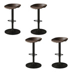 Tabouret de bar pivotant et réglable en cuir noir moderne