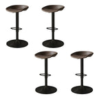 Tabouret de bar pivotant et réglable en cuir noir moderne