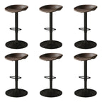Tabouret de bar pivotant et réglable en cuir noir moderne