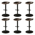 Tabouret de bar pivotant et réglable en cuir noir moderne