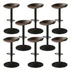 Tabouret de bar pivotant et réglable en cuir noir moderne