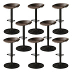 Tabouret de bar pivotant et réglable en cuir noir moderne