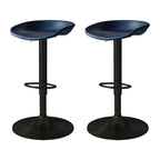 Tabouret de bar pivotant et réglable en cuir noir moderne