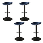 Tabouret de bar pivotant et réglable en cuir noir moderne