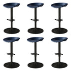 Tabouret de bar pivotant et réglable en cuir noir moderne
