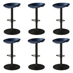 Tabouret de bar pivotant et réglable en cuir noir moderne