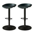 Tabouret de bar pivotant et réglable en cuir noir moderne