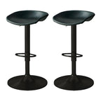 Tabouret de bar pivotant et réglable en cuir noir moderne