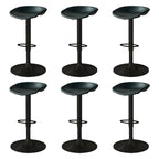 Tabouret de bar pivotant et réglable en cuir noir moderne