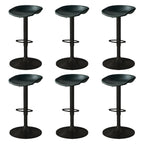 Tabouret de bar pivotant et réglable en cuir noir moderne