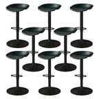Tabouret de bar pivotant et réglable en cuir noir moderne