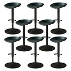 Tabouret de bar pivotant et réglable en cuir noir moderne