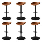 Tabouret de bar pivotant et réglable en cuir noir moderne