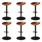 Tabouret de bar pivotant et réglable en cuir noir moderne