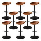 Tabouret de bar pivotant et réglable en cuir noir moderne