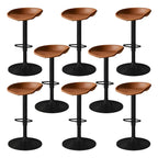 Tabouret de bar pivotant et réglable en cuir noir moderne