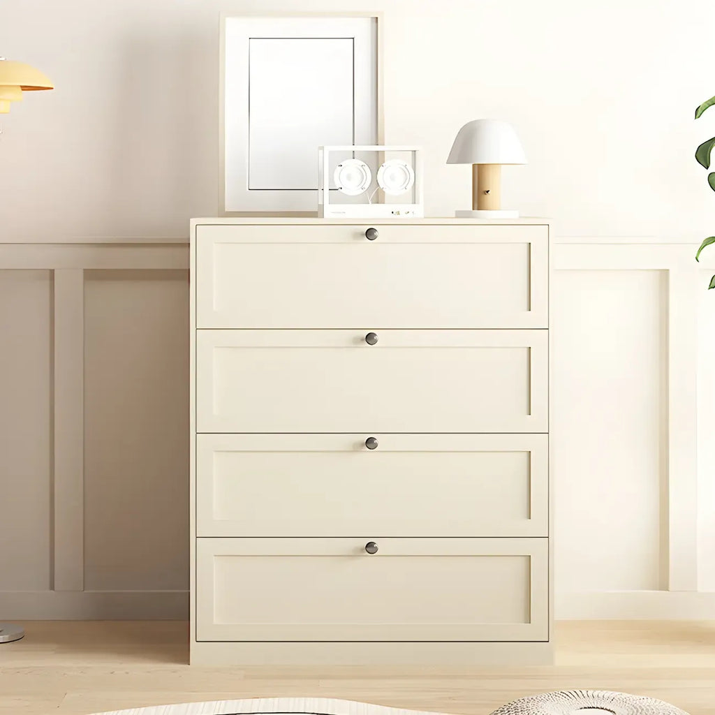 Commodes et chiffonniers élégants en acier blanc avec tiroirs pour la maison