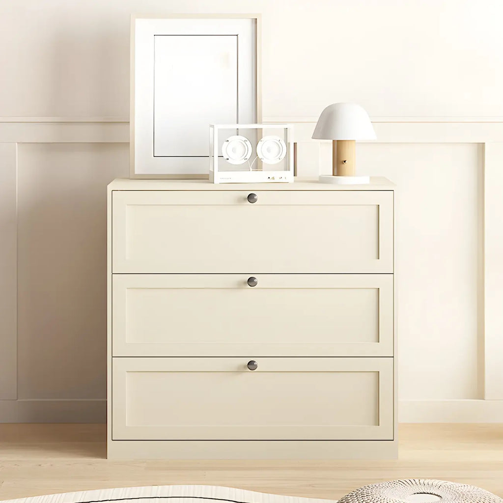 Commodes et chiffonniers élégants en acier blanc avec tiroirs pour la maison