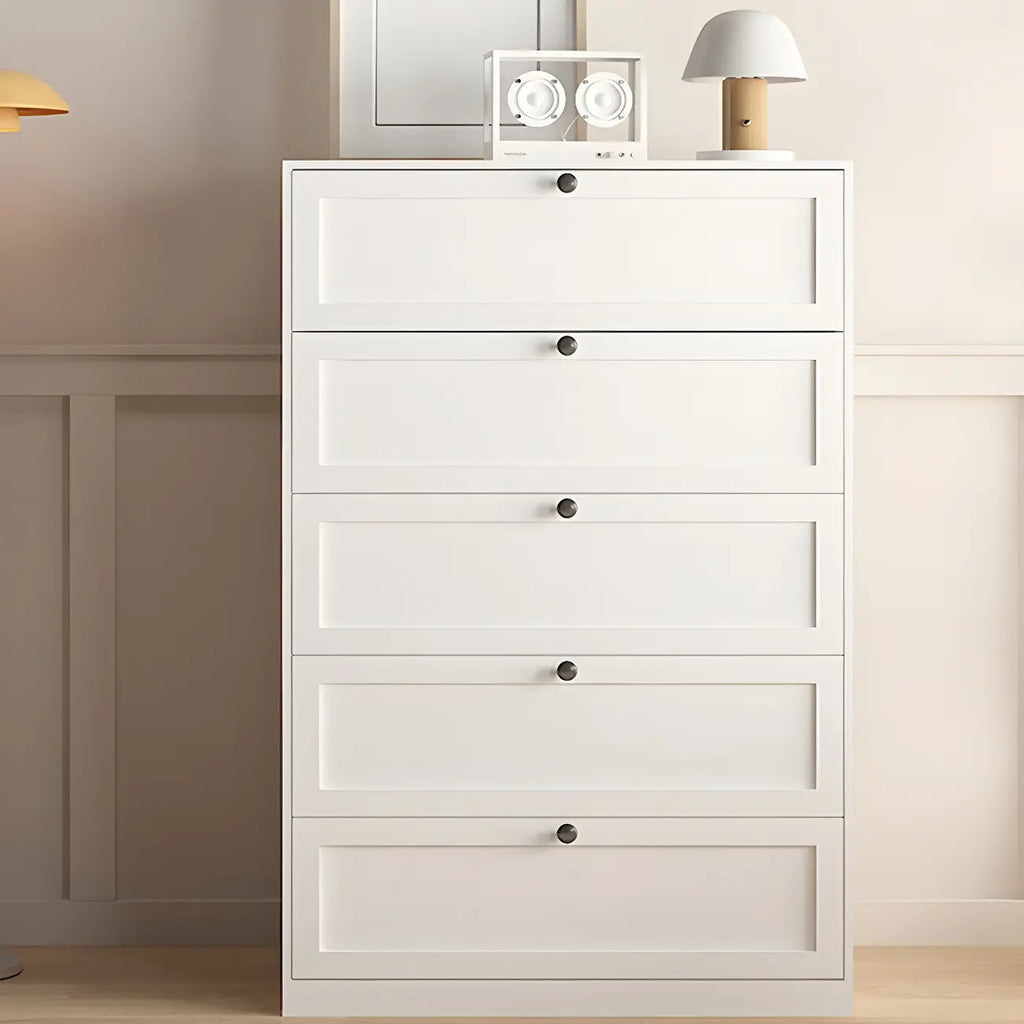 Commodes et chiffonniers élégants en acier blanc avec tiroirs pour la maison