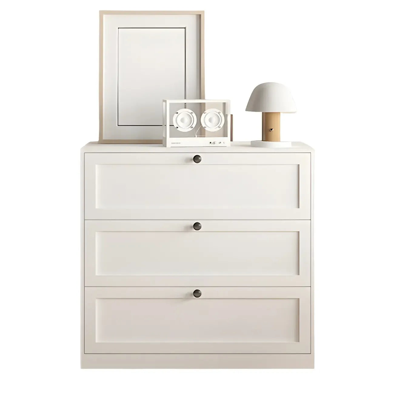 Commodes et chiffonniers élégants en acier blanc avec tiroirs pour la maison
