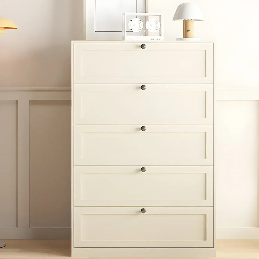 Commodes et chiffonniers élégants en acier blanc avec tiroirs pour la maison