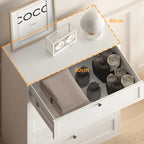 Commodes et chiffonniers élégants en acier blanc avec tiroirs pour la maison