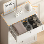 Commodes et chiffonniers élégants en acier blanc avec tiroirs pour la maison