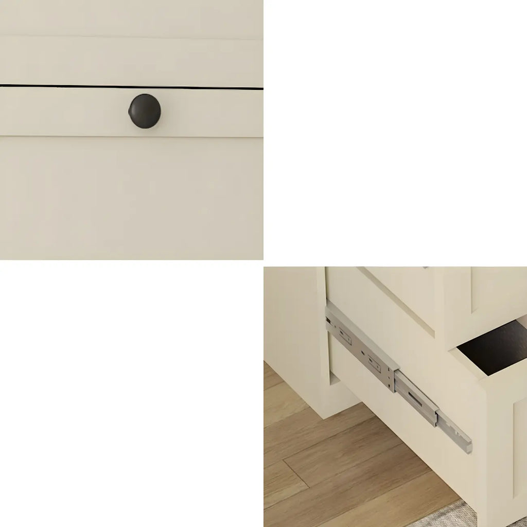 Commodes et chiffonniers élégants en acier blanc avec tiroirs pour la maison