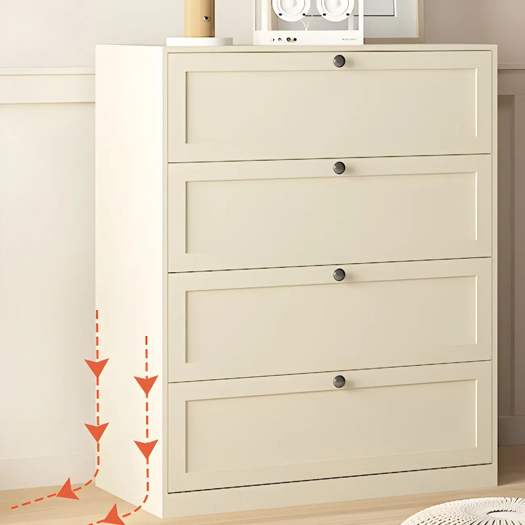 Commodes et chiffonniers élégants en acier blanc avec tiroirs pour la maison