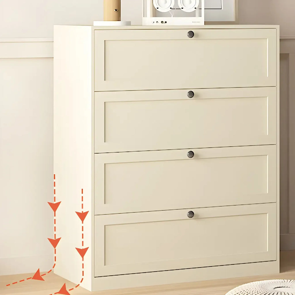 Commodes et chiffonniers élégants en acier blanc avec tiroirs pour la maison
