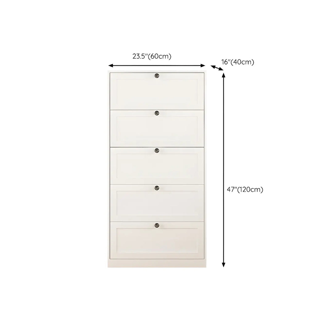 Commodes et chiffonniers élégants en acier blanc avec tiroirs pour la maison