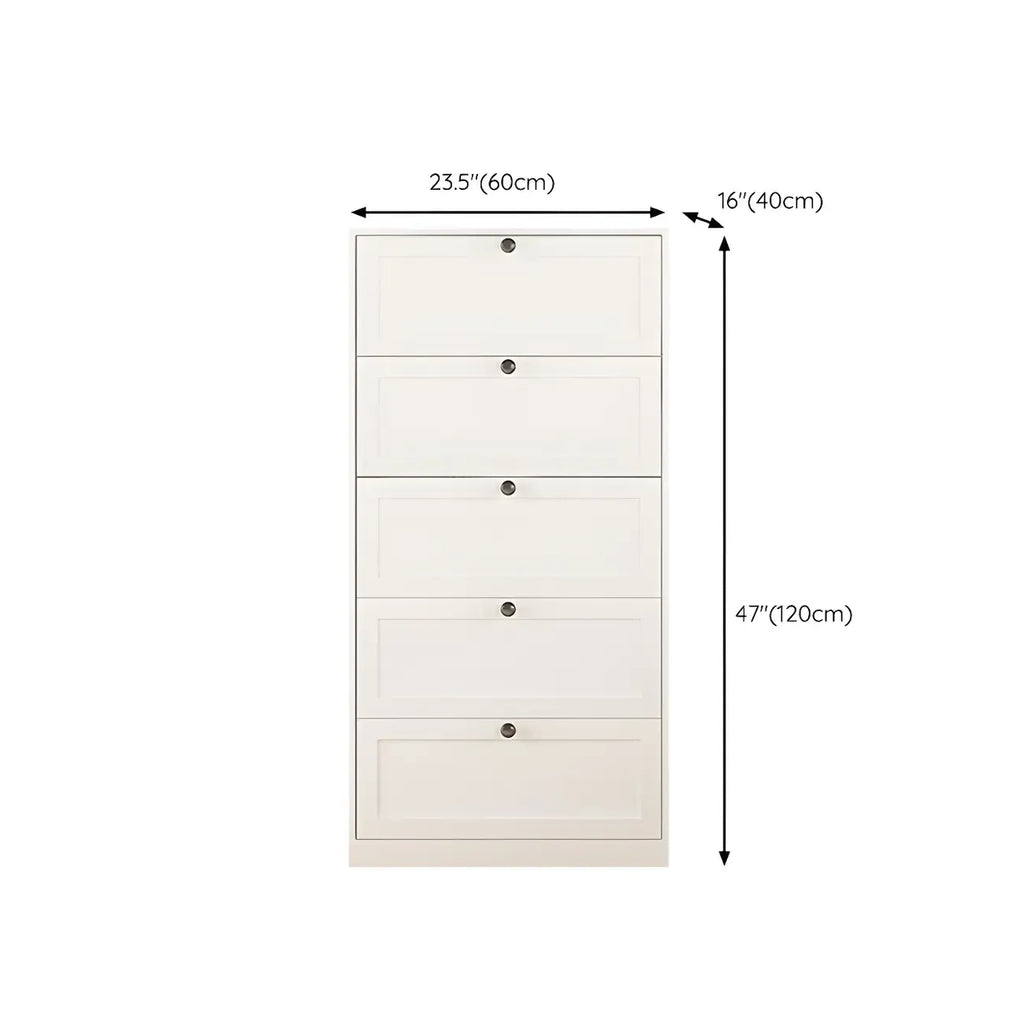 Commodes et chiffonniers élégants en acier blanc avec tiroirs pour la maison