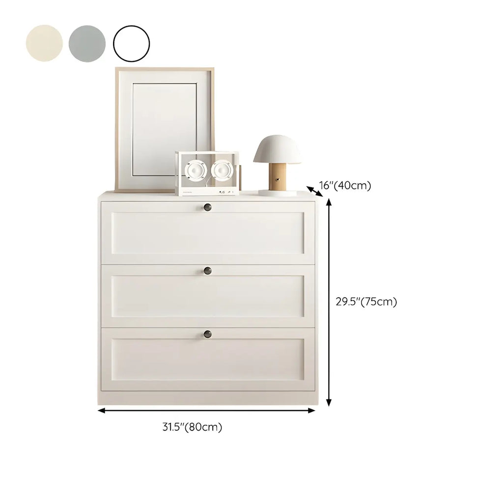 Commodes et chiffonniers élégants en acier blanc avec tiroirs pour la maison