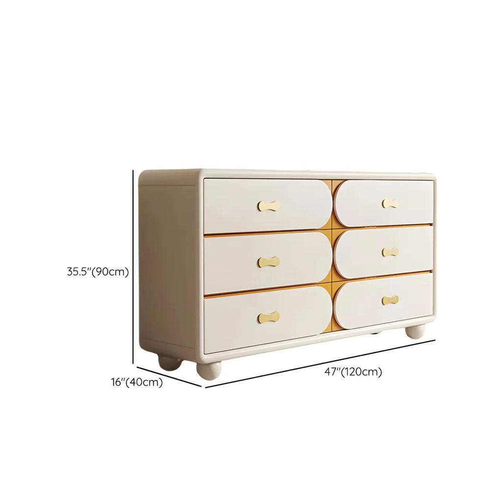 Commodes classiques en bois blanc cassé avec rangement et tiroirs