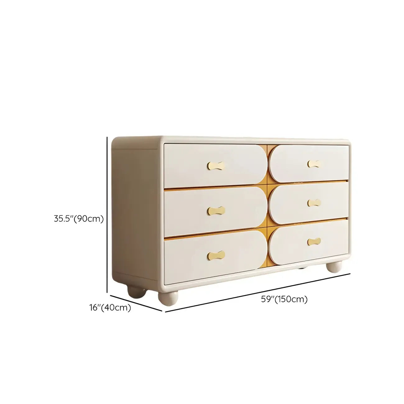 Commodes classiques en bois blanc cassé avec rangement et tiroirs