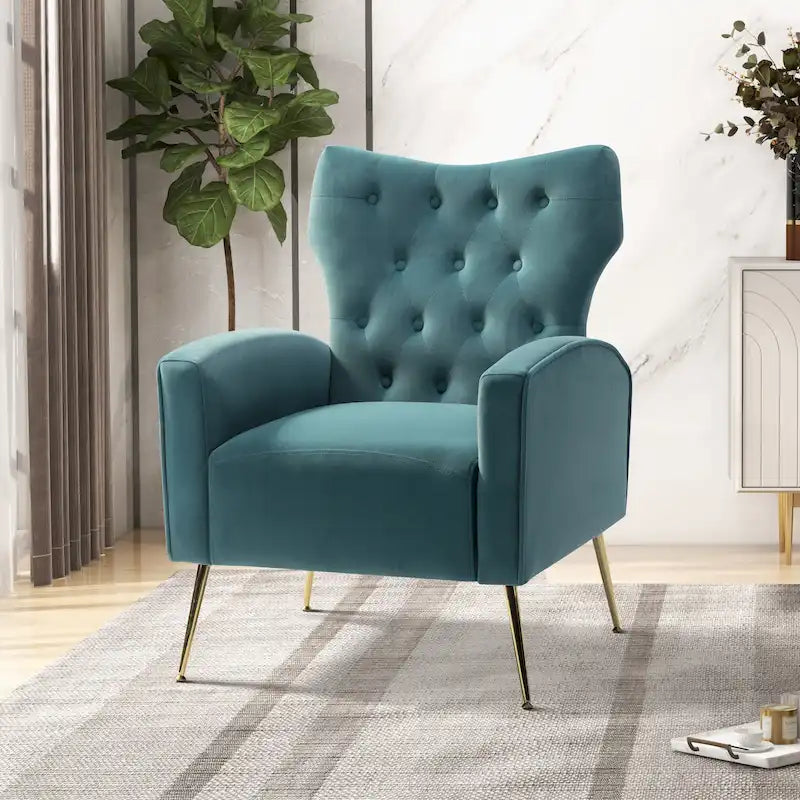Poltrona trapuntata Abadiana Accent con base in metallo di HULALA HOME