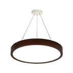 Lustre cylindrique en bois marron à LED moderne à intensité variable