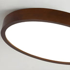 Lustre cylindrique en bois marron à LED moderne à intensité variable