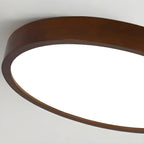 Lustre cylindrique en bois marron à LED moderne à intensité variable