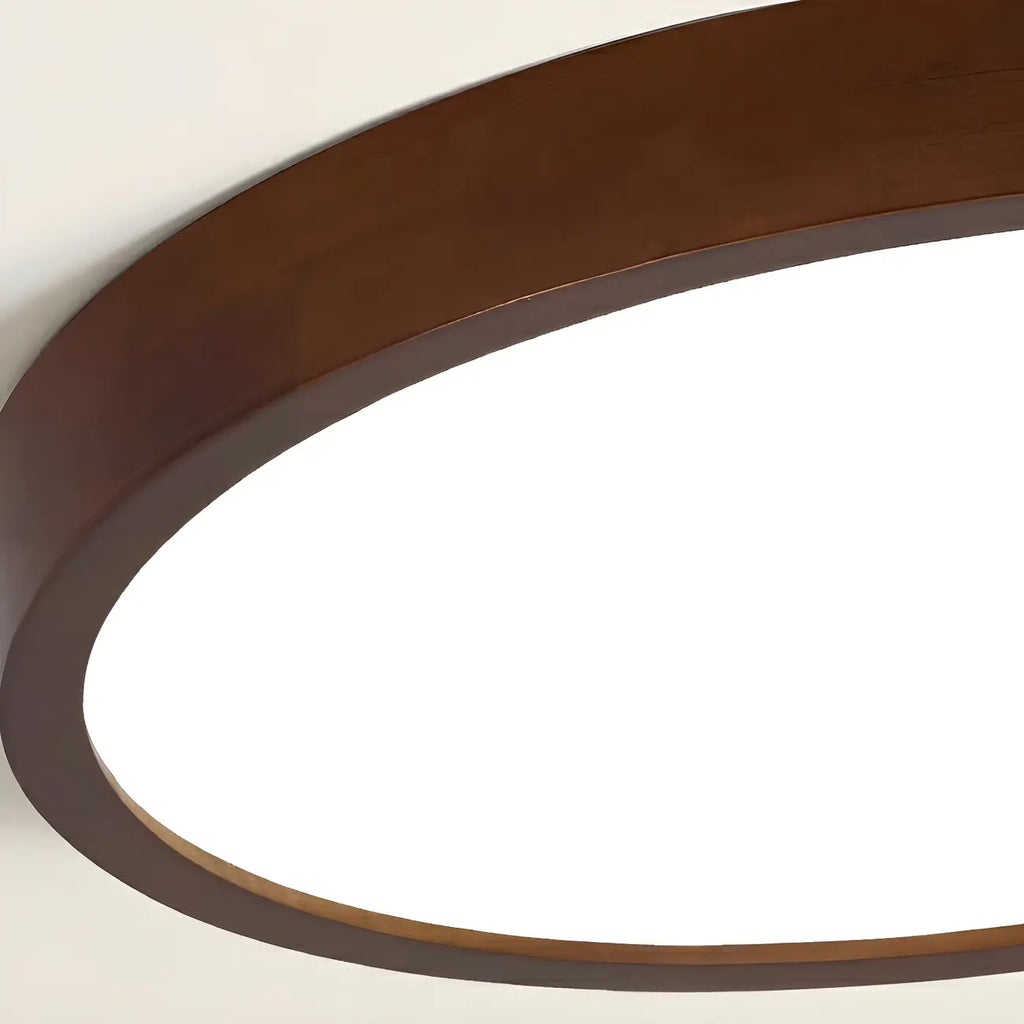 Lustre cylindrique en bois marron à LED moderne à intensité variable