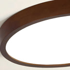 Lustre cylindrique en bois marron à LED moderne à intensité variable