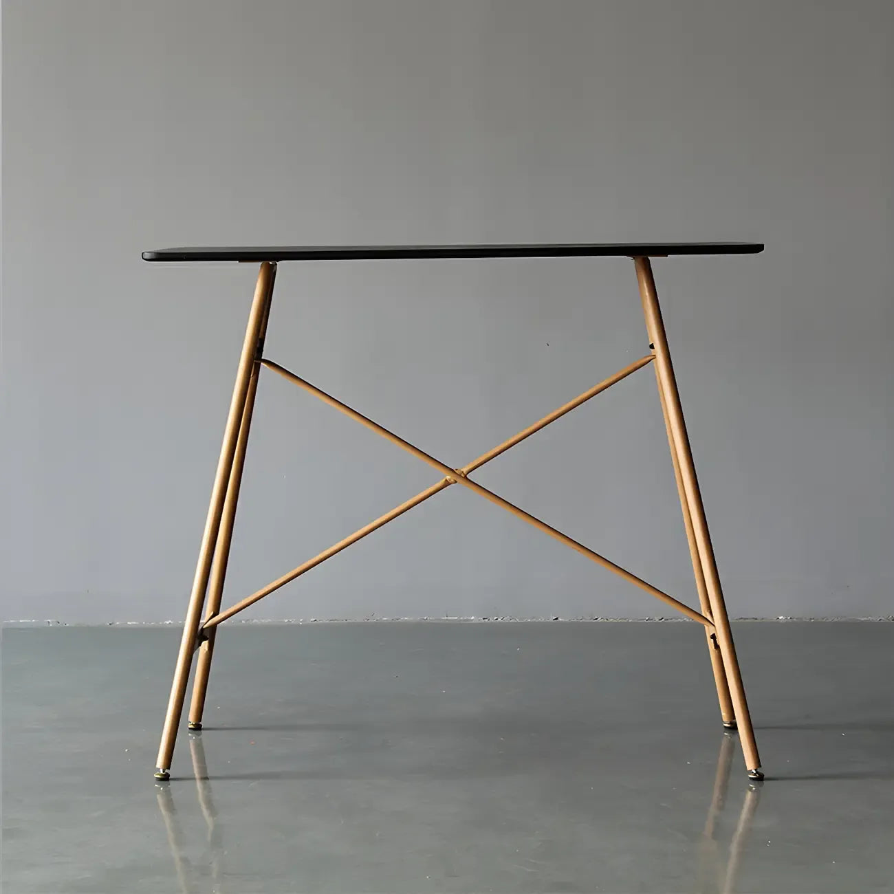 Tables de bar industrielles légères en bois noir et métal imitation bois
