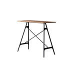 Tables de bar industrielles légères en bois noir et métal imitation bois