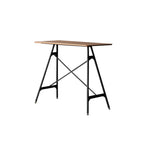 Tables de bar industrielles légères en bois noir et métal imitation bois