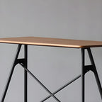 Tables de bar industrielles légères en bois noir et métal imitation bois