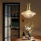 Lustre suspendu Schoolhouse Glass doré, applique réglable